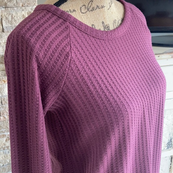 Chaser maroon plum waffle weave long sleeve shirt - Picture 5 of 16